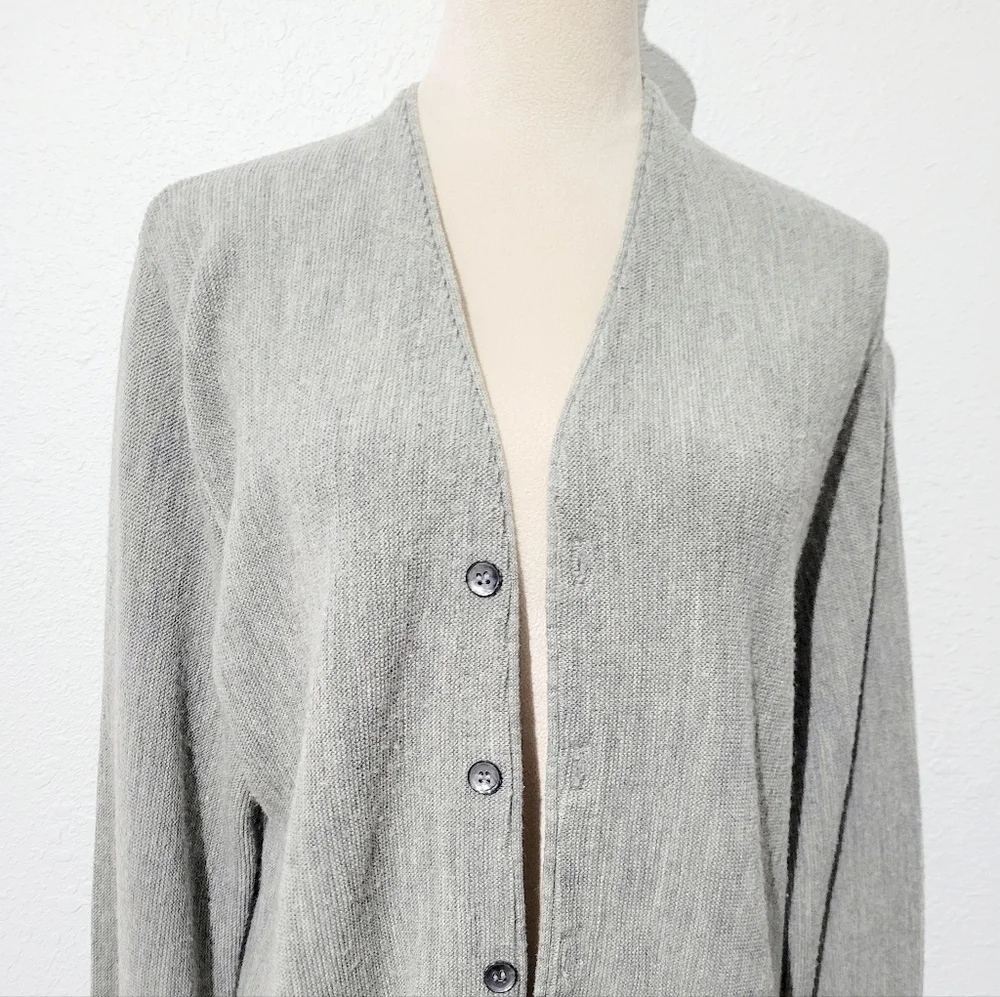 Heritage USA Men’s Cardigan Sweater Size XL Gray Wool Blend Vintage Made In USA